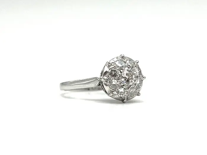 Ring - 18 kt. Platinum, White gold - 0.65ct. tw. Diamond (Natural)