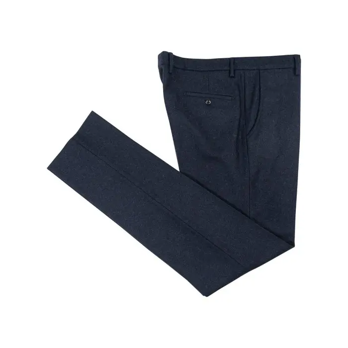RUBINACCI NAPOLI - 56 IT - "Luca" Blue Navy Pant Flannel Wool - Pantaloni - Nuovo con etichette