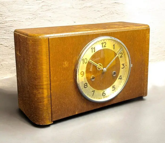 Table/desk clock - Junghans - Wood, Brass, Glass - 1930-1940