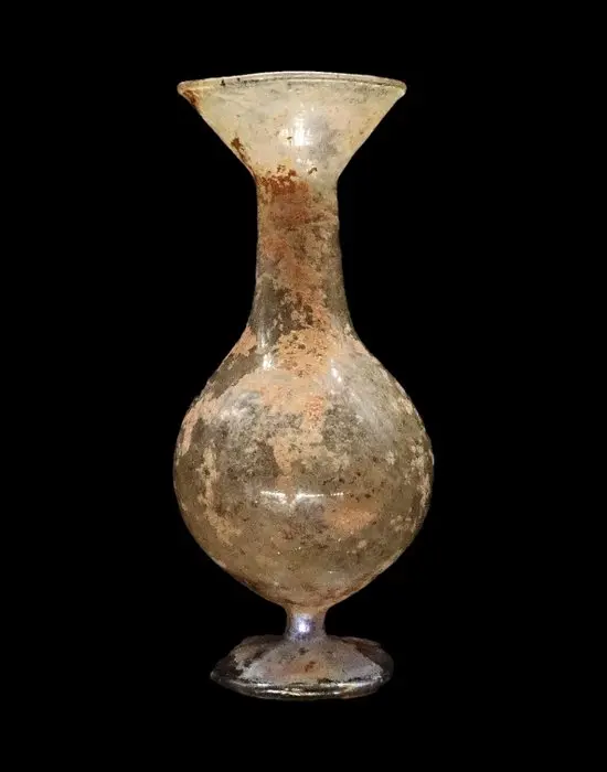 Ancient Roman - Gallo-Roman glass bottle - magnificent...