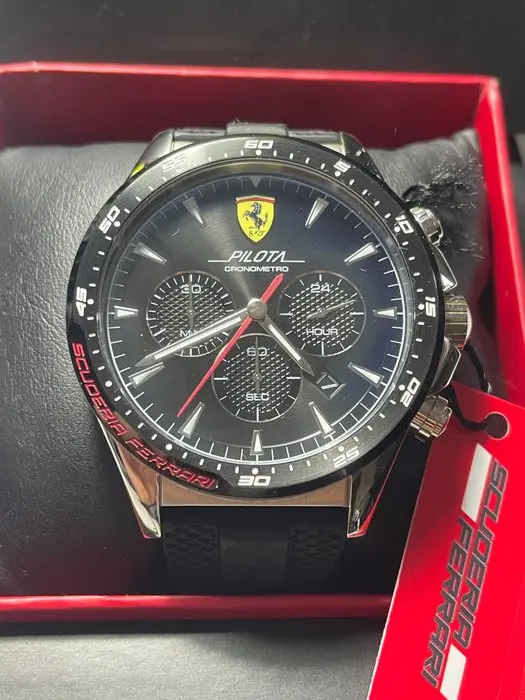 Wristwatch - Ferrari - Collection Pilota Cronometro black...
