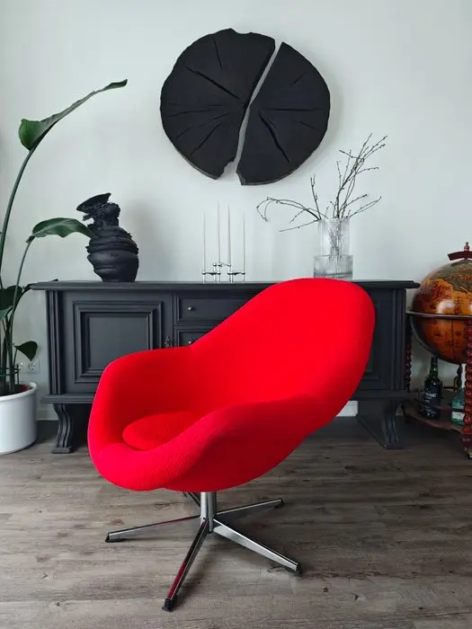Lounge chair - Textile, Plastic, Steel - in the style of Pierre Paulin