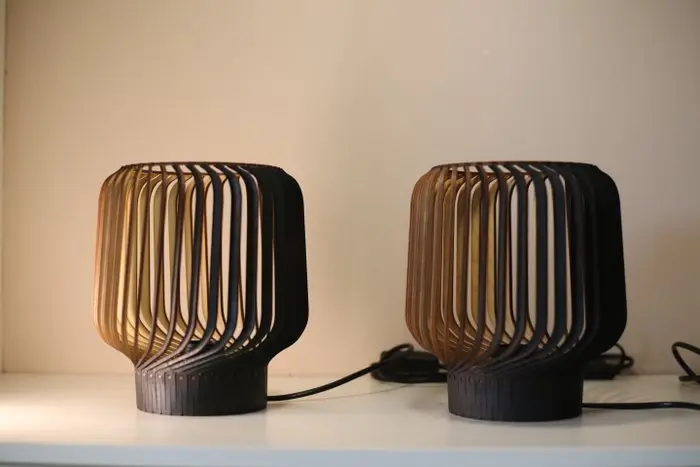 Lamp - rille black - Wood - Lamps No. 26/100 & 27/100