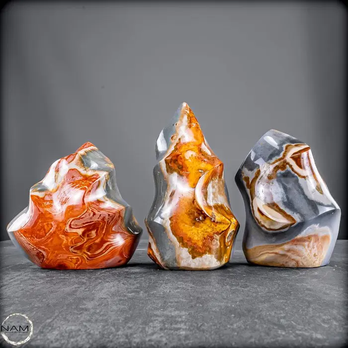Natural polychrome jasper flames– Nature art in flowing form- 2613.15 g - (3)