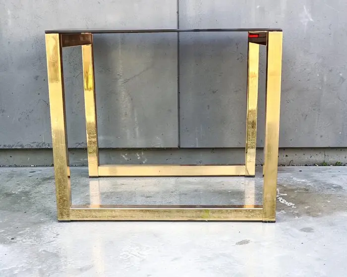 Table - Gilt brass, Glass - Hollywood Regency