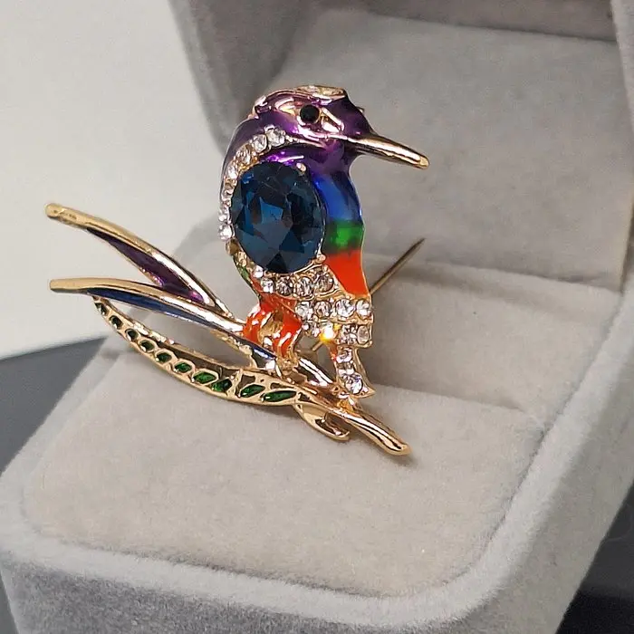 Argento 925. - Spilla - Colibrì.
