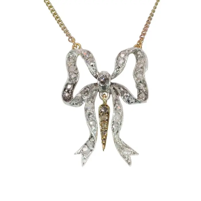 No reserve price - Necklace - 18 kt. Yellow gold - Diamond - Victorian 1850