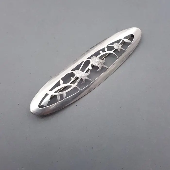 Silver, 'Handwork' Art Deco, Lelies van Dalen - Brooch