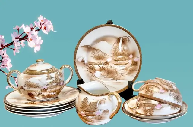 Mount FujI Nihon • Rare Vintage - Tea cup set (11)...