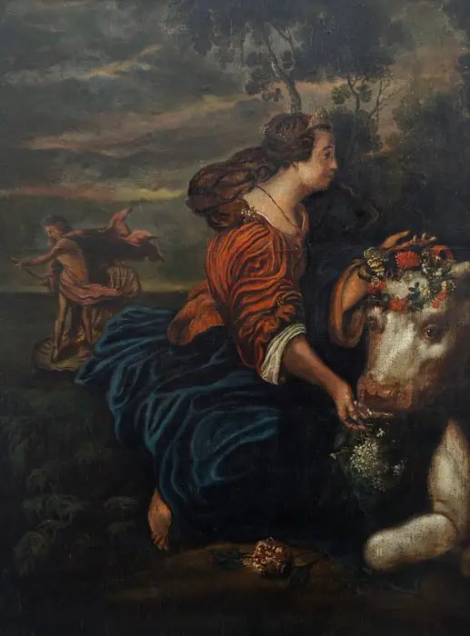 Nicolaes Berchem (1620–1683), Circle of - Europa y el toro - XL format
