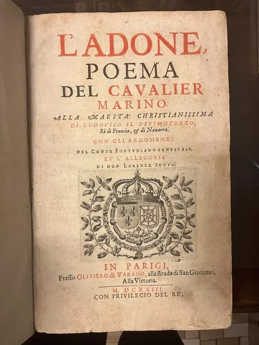 Giovan Battista Marino - L'Adone - 1623