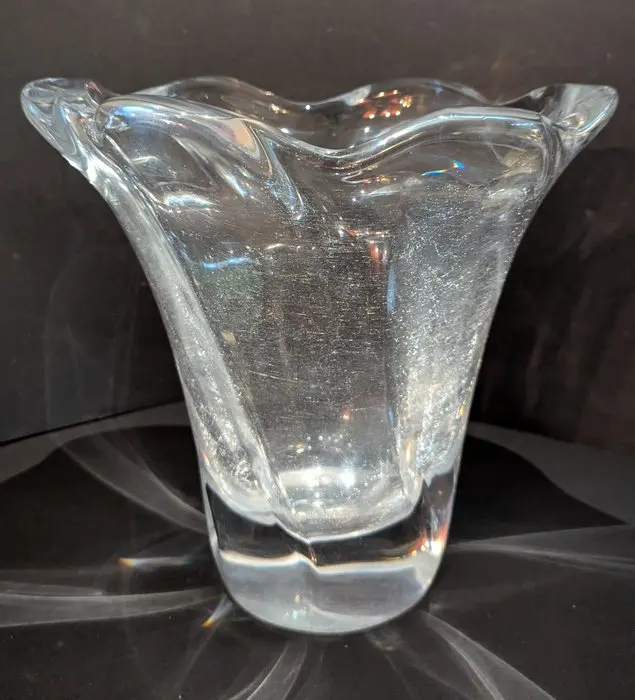 Daum Frères - Vase - Glass - Daum thick-walled craquelé