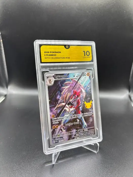 Pokémon - 1 Graded card - Lycanroc 138 30TH Anniversary Full art - GG 10
