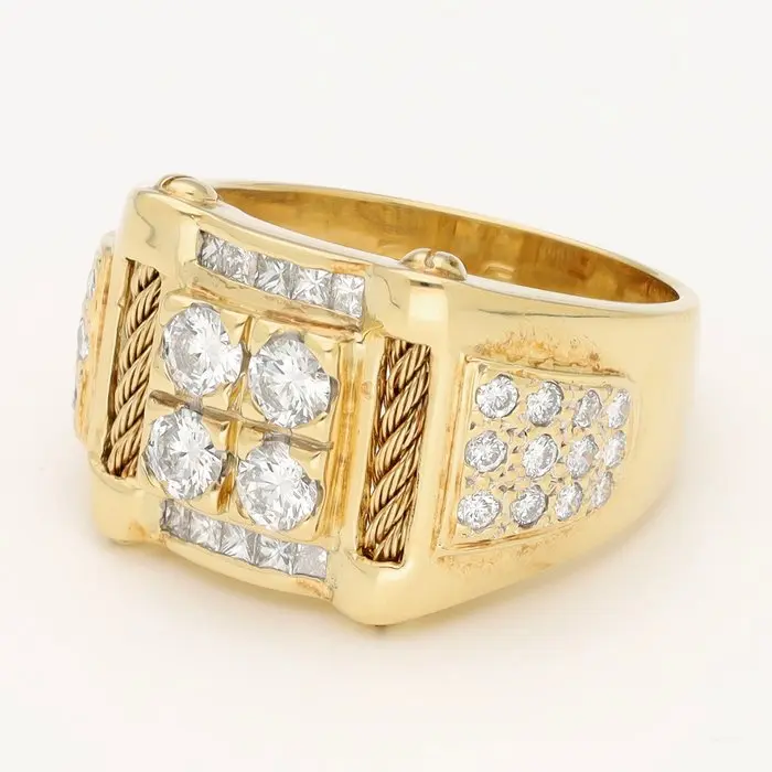 Ring - 21.6 kt. Yellow gold Diamond (Natural) - Diamond