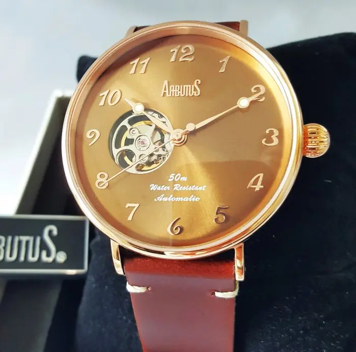 Arbutus - Automatic - Gold - Open Heart - Sapphire...