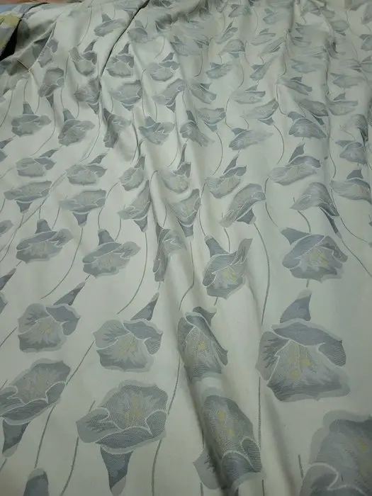 Magnificent damask fabric with lilies in Powder Blue