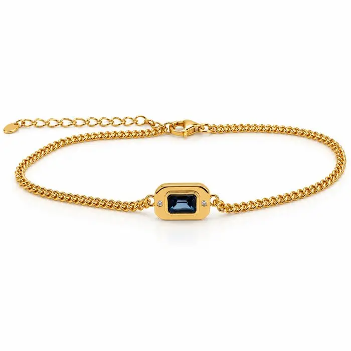 No reserve price - Bracelet Gold-plated Topaz - Diamond - 18K Gold Plated