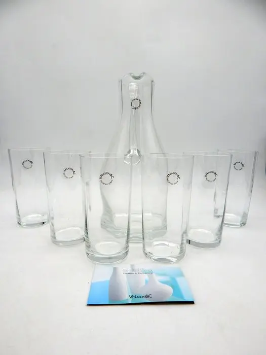 V.Nason&Co. - Drinking set - Murano glass - Set of six glasses with a carafe.