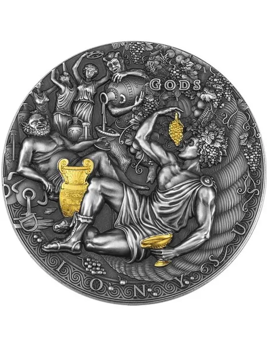 Niue. 2 Dollars 2023 Dionysus Gods, 2 Oz (.999) (No reserve price)