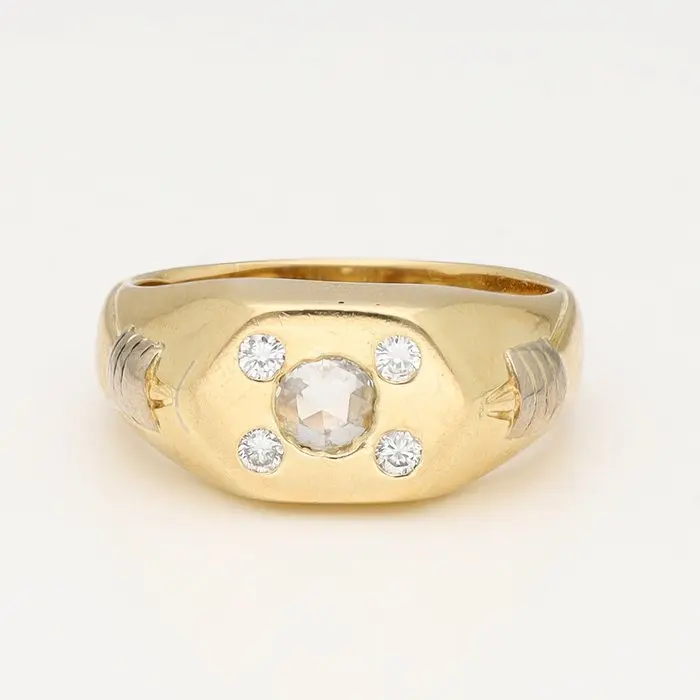 Ring - 18 kt. Yellow gold Diamond (Natural) - Diamond