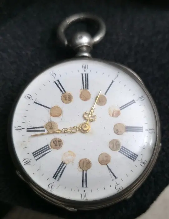 Reloj de bolsillo antiguo - pocket watch plata maciza solid silver - 1900-1949