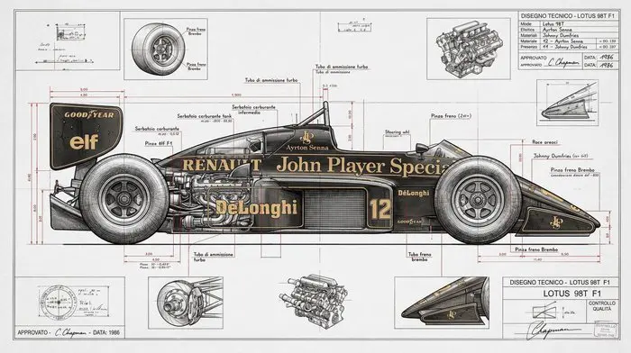 Artxlife - Senna Lotus 98T Jonh Player Special Technical Study