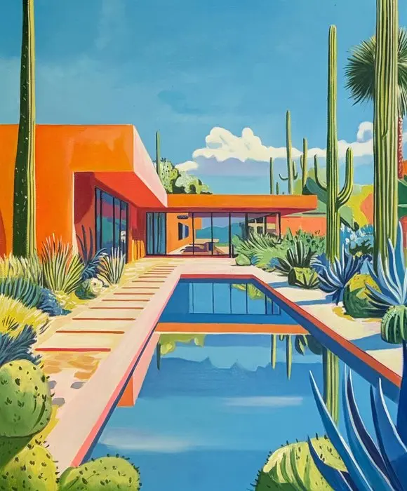 Alexy Berthelot - orange palm spring house 26