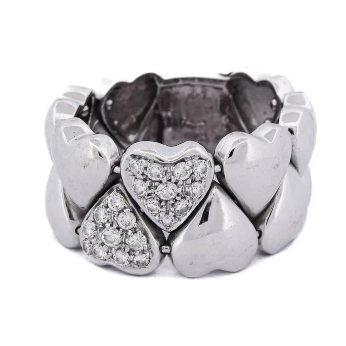 Cocktail ring - 18 kt. White gold - 0.40ct. tw. Diamond (Natural)