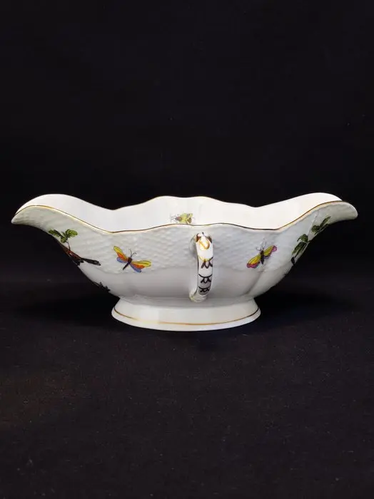 Herend - Gravy boat - 220/RO Sauce Boat Rothschild with Gold Rim - Porcelain