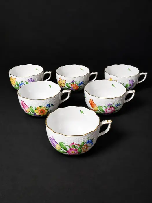 Herend – Primavera – Set di 6 tazze in porcellana – Prima...