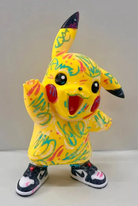 Alvin Silvrants - Pikachu Pokemon NIKE Art Statue in Street Art Graffiti look.