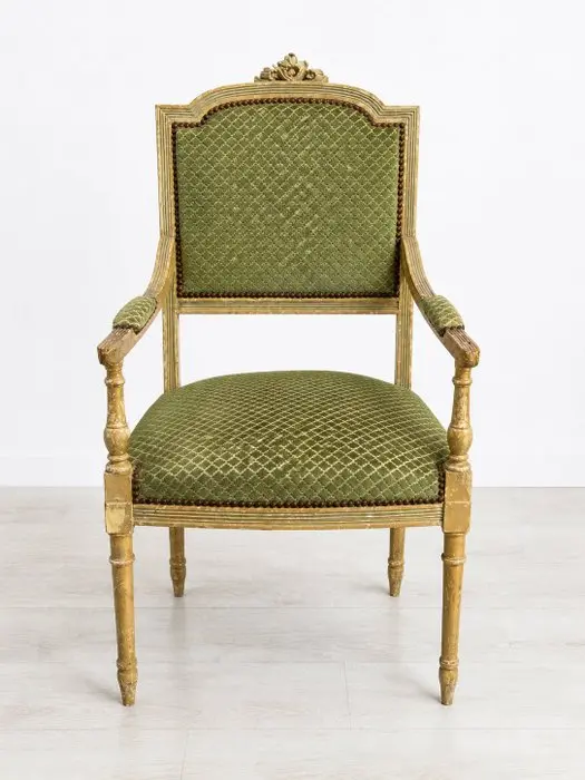 Fauteuil - Wood, Textile - Louis XVI-style armchair