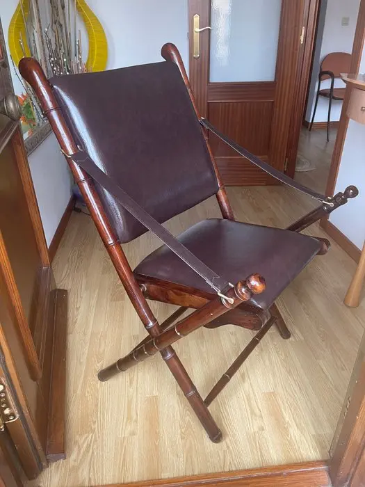 Folding chair - Wood, Teak - folding colonial-style chair