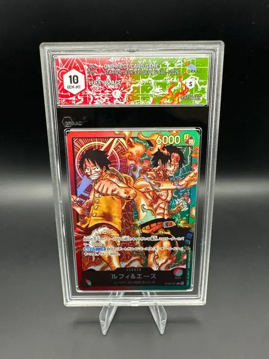One Piece - 1 Graded card - Luffy & Ace Foil, Full art - Graad 10