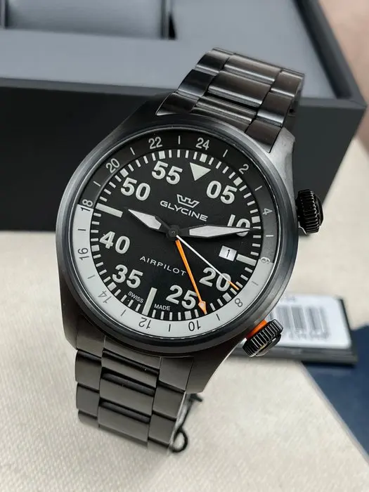 Glycine - Airpilot GMT Date Black/Orange - GL0434 - Men - 2020-2025