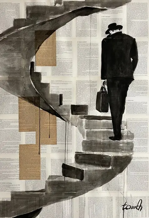 TOMEH 1988 - “Ascent” – XL Original Painting – Ink...