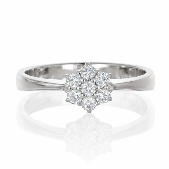Anello - 18 carati Oro bianco - 0.25ct. tw. Diamante (Naturale)