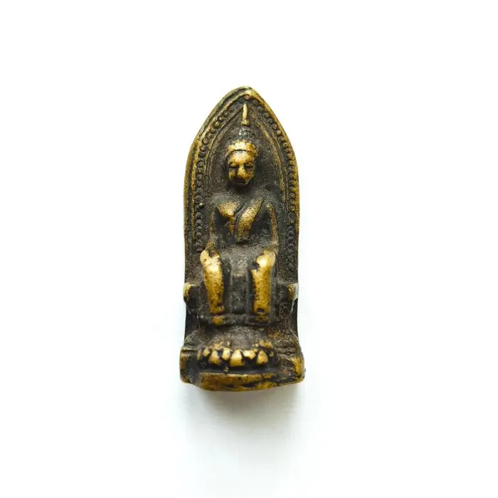 Ancient Indochinese Bronze XS Sitting Buddha Statuette...