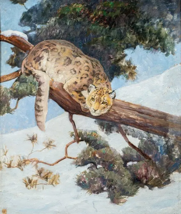 European school (early XX) - Snow leopard