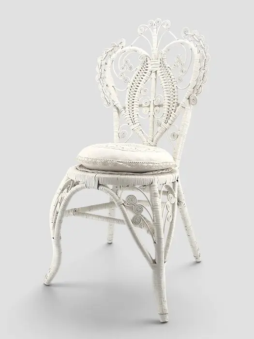 Chair - Peacock style with a heart-sculpted backrest - Shabby Chic style