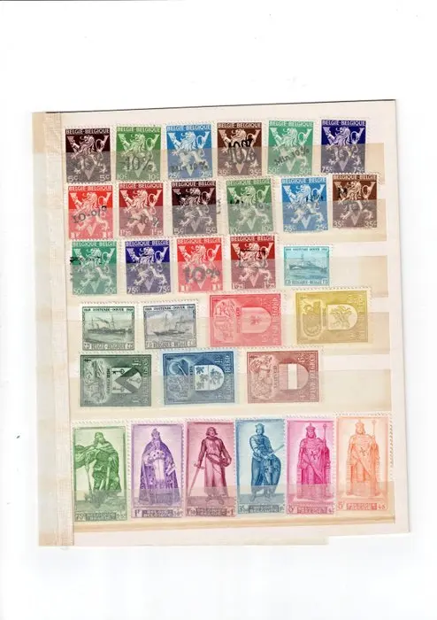 Belgium - Year 1946 OBP 727A/747 value €809.50