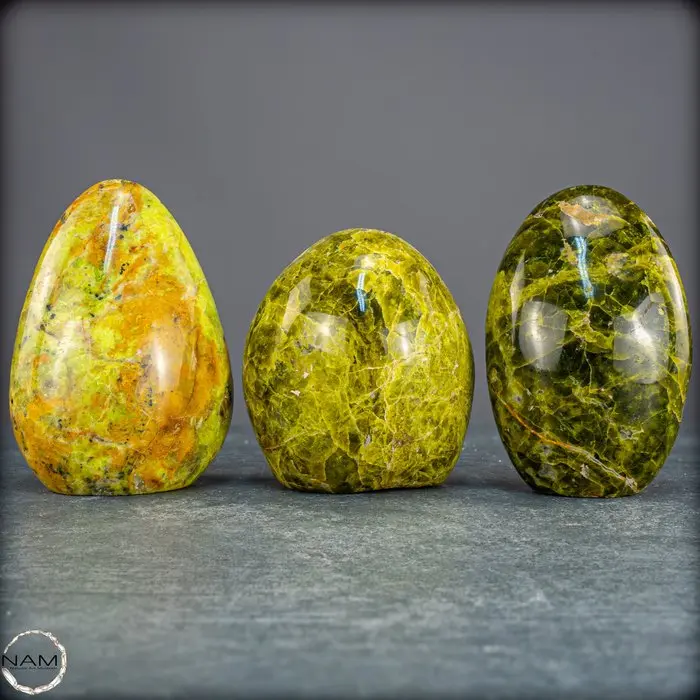 Green Opal – Green opal freeform set – Three unique...