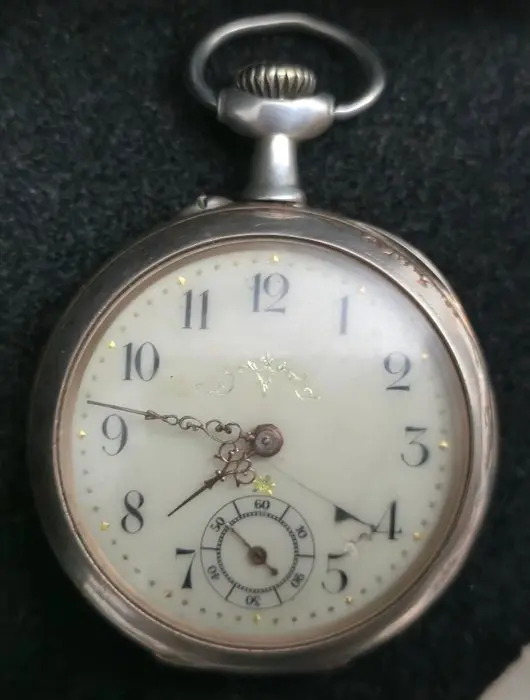 Reloj de bolsillo antiguo - pocket watch plata maciza solid silver - 1900-1949