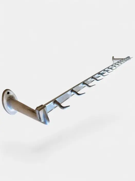 Coat rack - Butcher's Meat Rack with Wolfs Tooth -Aluminium -1960s -XL 190cm