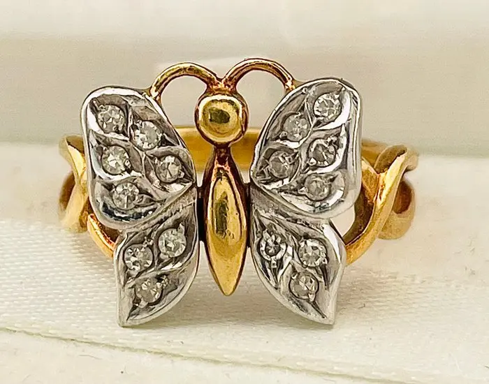 Ring - 18 kt. White gold, Yellow gold Diamond (Natural)