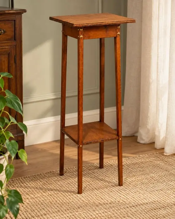 Karaktervolle vintage plantentafel – warm hout