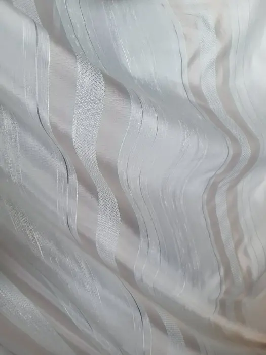 Wonderful pale pink striped fabric with a subtle gradient and damask inserts