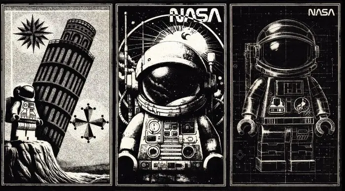 Æ (XX-XXI) - Set of 3 – LEGO Space Series – “Silent Orbit...