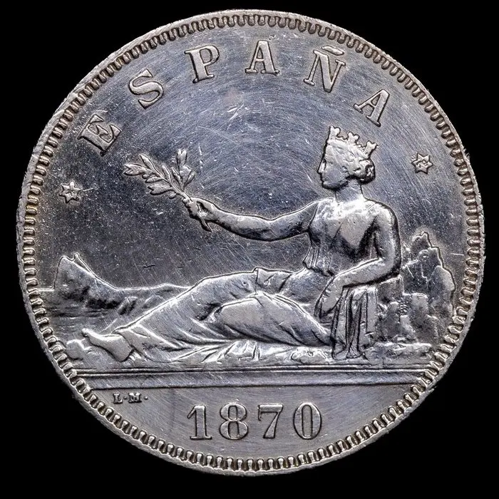 Spain. Primera República. 2 Pesetas 1870 (*74) - DEM (No reserve price)