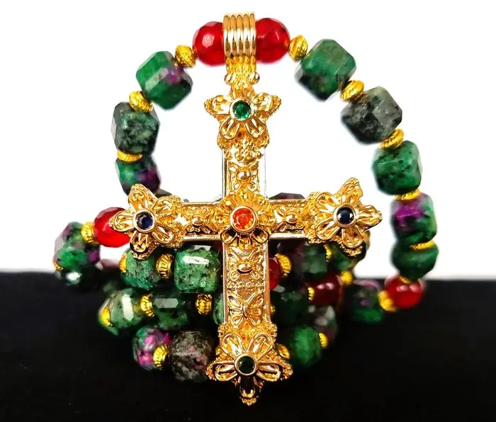 Ruby-Zoisite & Ruby – Divine Necklace - Fleur-de-Croix – The Light